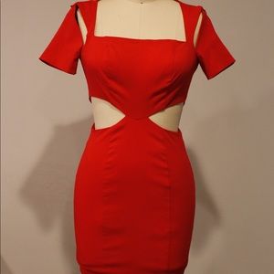 Red Cut out party dress